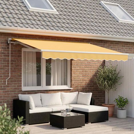 vidaXL Tenda retrattile Sabbia 450 × 350 cm Tessuto e Alluminio