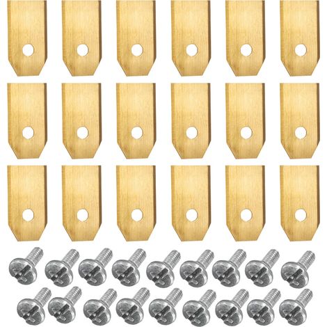 Lames de coupe pour tondeuse à gazon (18 pièces, couleur or) en acier inoxydable, 0,7 mm, compatibles avec les tondeuses Husqvarna Automower et Gardena. (1/4)