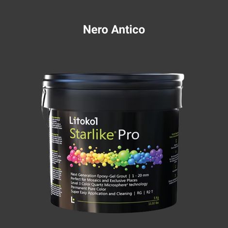 Mortier epoxy pour joints carrelage Starlike PRO 2,5kg LITOKOL Couleur du joint Starlike Pro Nero Antico (Noir)