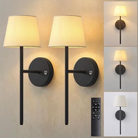 Wireless Wall Lights Rechargeable Battery Powered 5200mAh Dimmable Light with Remote Control Shade (1/5)
