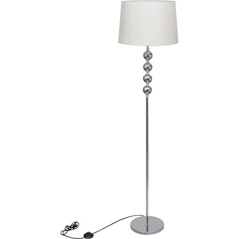Lampadaire avec support haut Décoration à 4 boules Blanc (1/2)