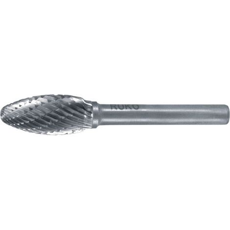 Fresa  RUKO  in  metallo  duro  FLH  Ø  10  mm  lunghezza  testa  20  mm  Ø  gambo  6  mm  dentatura  KVZ  4  -  116219