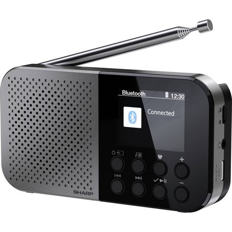 Sharp Radio per esterni FM, DAB Bluetooth Funzione di carica della batteria , tasti tattili Nero (1/5)
