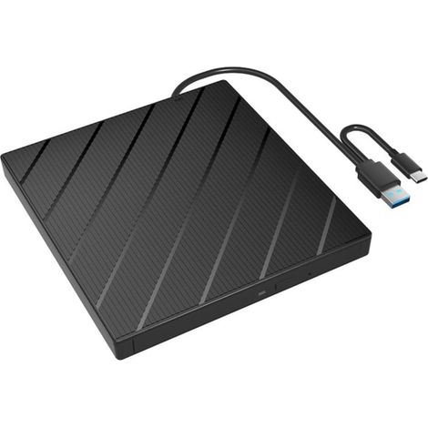 Externes USB 3.0 CD/DVD-Laufwerk, +/-RW-Brenner für Laptop, Desktop-PC und Computer