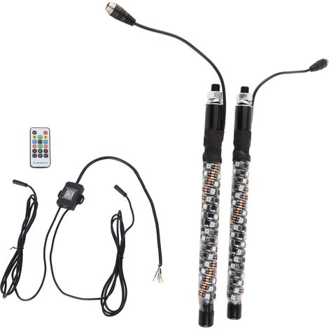 1ft LED Whip Lights 12‑24V 20 Colors IP67 Waterproof Overload Protection Remote Control Flagpole Antenna Whips Lamp