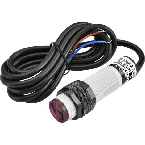 Interrupteur de proximité photoélectrique infrarouge M18, type de réflexion diffuse E3F-DS30P2, 10-30 cm, 10-30 VDC 200 mA, PNP normalement fermé (NC), 3 fils (1/5)