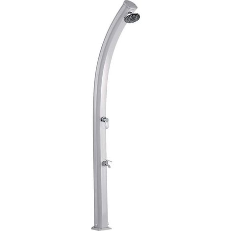 Formidra – Douche solaire 33L en aluminium – Rince-pieds inclus – Dimensions 16x18x233cm – Écologique avec chauffage solaire jusqu'à 60°C