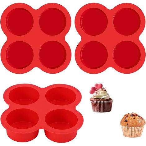 Sollbry 4pcs moules en silicone pour friteuse à air chaud,mini moules à muffins,moules en silicone antiadhésifs pour la cuisson de cupcakes, gâteaux,puddings (1/5)