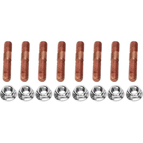 Kit de 8 Goujons Turbo Filetés M8 1,25 – Alliage Métallique, Matériel D'écrou de Boulon de Collecteur D'échappement Résistant à Haute Pression, Finition (1/5)
