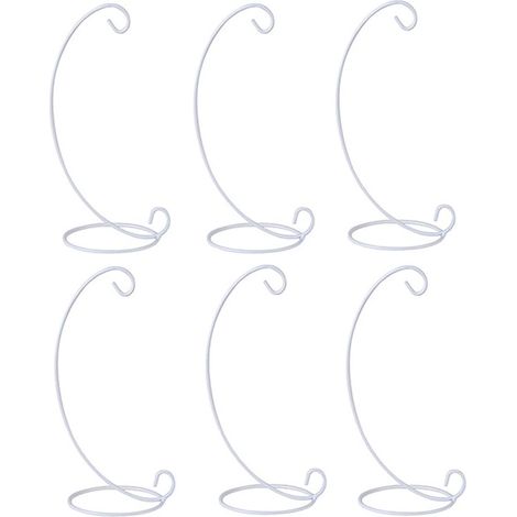 Présentoir d’Ornement, Fer Suspendu Support Rack pour accrocher Le Terrarium en Verre Globe Air Plante Blanc (1/5)
