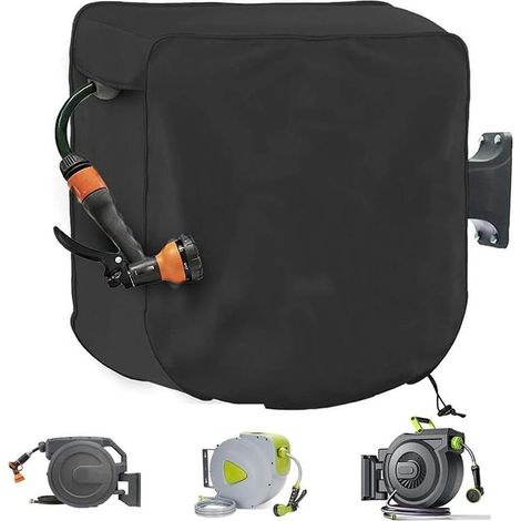 Housse pour enrouleur de tuyau d'arrosage, imperméable, résistante aux UV et au vent, en tissu Oxford 420D, avec cordon de serrage, dimensions : 60 x 45 x 60 cm. (1/5)