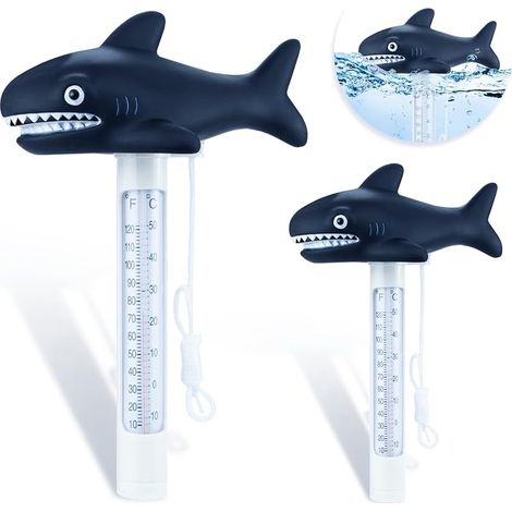 Lot de 2 thermomètres flottants de piscine avec longue corde, thermomètre de température de l'eau avec lectures rapides et précises, parfaits pour bassin, piscine, jacuzzi, spa (1/5)