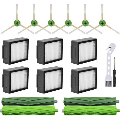 pour iRobot Roomba I3 I4 I6 I7 I8 E5 E6 E7 aspirateur robot nettoyeur brosse principale et latérale filtre HEPA (1/5)