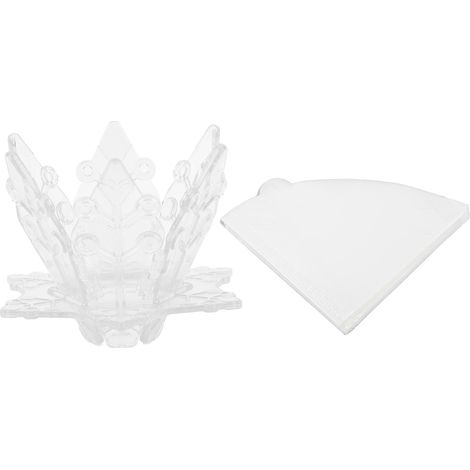 Tragbarer, schneeweißer Kaffeefilter – Wiederverwendbarer, faltbarer Filter aus lebensmittelechtem PP, einfach zu verwenden für unterwegs und zu Hause, transparent (1/5)