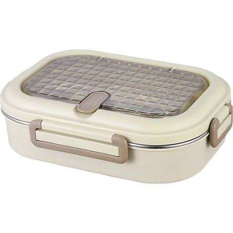 Fiambrera térmica de acero inoxidable de 4 compartimentos, a prueba de fugas, ideal para comidas saludables en la escuela o el trabajo.