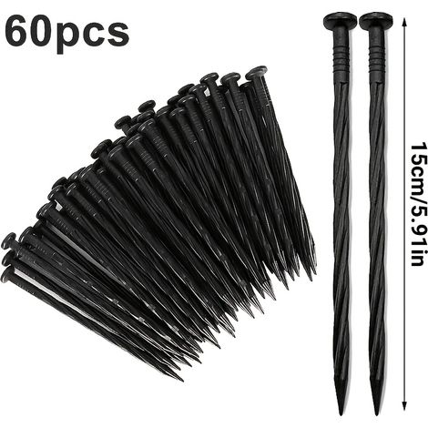 Lot de 60 clous de paysagisme en spirale – adaptés aux bordures de pavés, au gazon artificiel et à la fixation de tentes. (1/5)