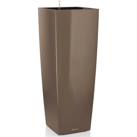 LECHUZA® Pflanzgefäße CUBICO ALTO Premium 40 Taupe hochglanz All-in-One (1/5)