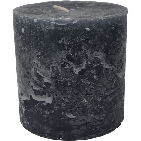 Libra Rustica Pillar Candle - Paraffin - L10 x W10 x H10 cm - Dark Grey