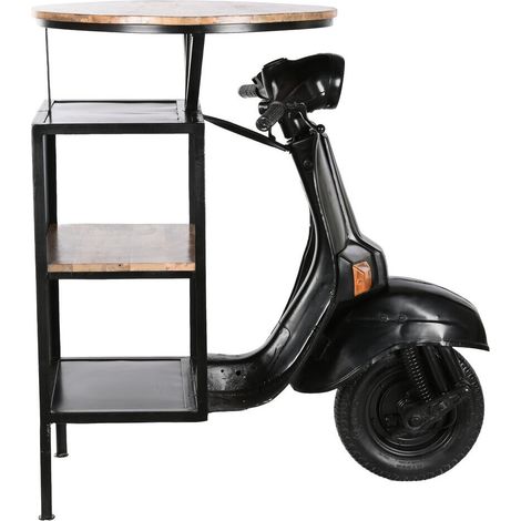 Mesa Hierro Mango 116X72X110 Moto Desgastado Negro (1/5)