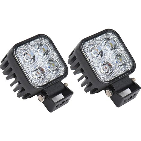 Greenmigo Lot de 2 phares LED 12 W pour véhicules tout-terrain, projecteurs de travail, feux auxiliaires et feux de recul 12 V/24 V pour tracteurs, excavatrices et SUV - Angle de vision de 60°, étanch (1/5)