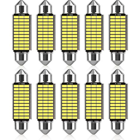 10pcs C5W LED Light Bulbs White Shuttle Led 12V for Interior (1/5)