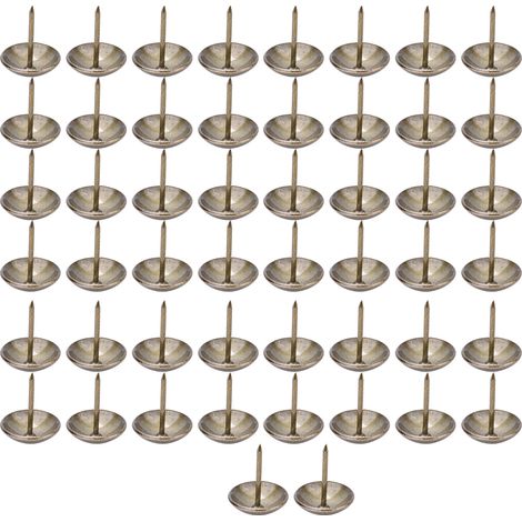50 clous de tapissier épais, punaises, clous à tête ronde, pièces de quincaillerie décoratives (21 x 25 mm)