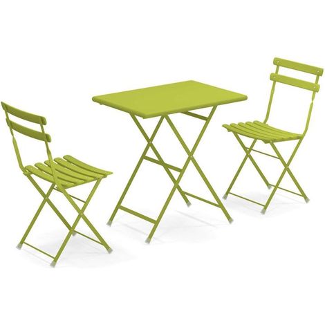 EMU Arc En Ciel Set 2 Sedie Pieghevoli 1 Tavolo Pieghevole Verde Chiaro