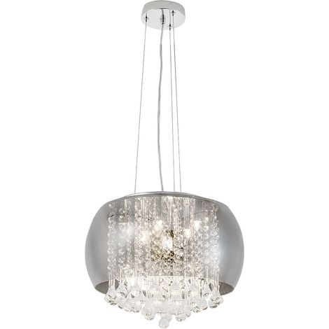 Lampadario Ninelle Rabalux cromato cristalli fumé Ø40 6xG9 (1/3)