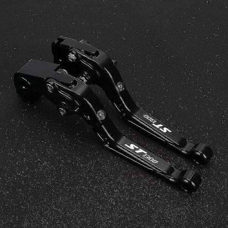 Ensemble de poignées de frein et d'embrayage réglables, pliables et avec logo unique St1300 pour moto Honda St 1300 A (2003-2007). Compatible avec les modèles 2003, 2004, 2005, 2006 et 2007. (1/4)