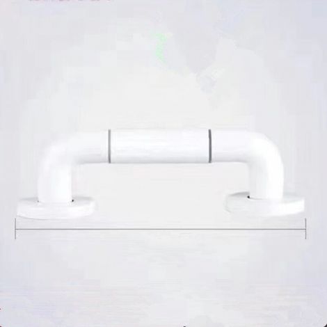 Barra de Agarre para Inodoro Blanca de 30 CM, Barras de Agarre para Baño con Mango Antideslizante de Acero Inoxidable, Barra de Agarre para Ducha con Círculos de Luz