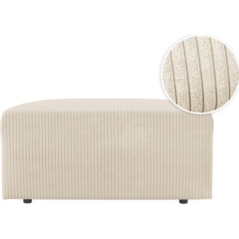 Loungitude – Pouf d'appoint en velours côtelé – Beige – Assise moelleuse et coussins de dossier larges – Pour intérieur moderne et chaleureux (1/5)