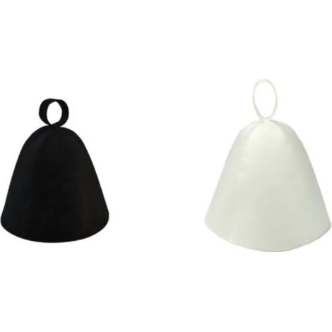 2 Saunahüte aus Filz für Damen und Herren – Schwarz + Grau – 34 x 34 x 23 cm (1/5)