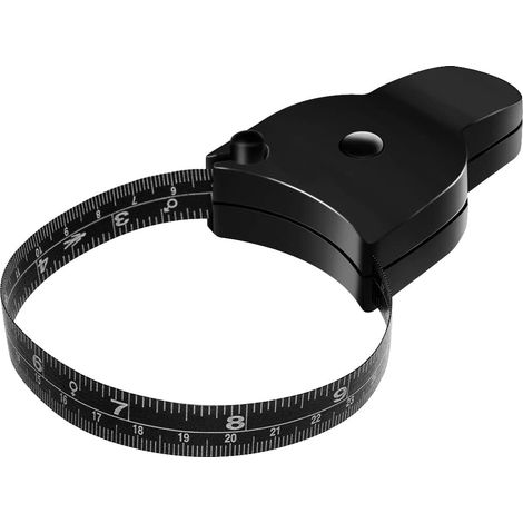 Mètre ruban pour mesures corporelles - 150 cm - Rétractable - Noir - Système de verrouillage à bouton-poussoir - Pour mesures corporelles (1/5)
