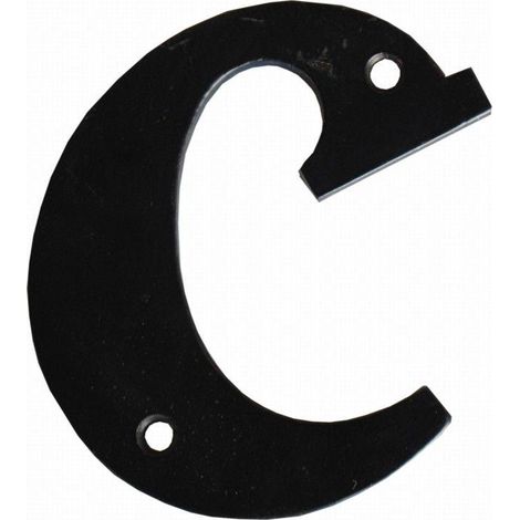 FPLUS letra c hierro forjado 100mm. , Letra de forja hierro negro 100 mm.