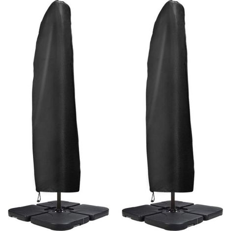 Housse pour parasol déporté 3x3, bâche imperméable en tissu Oxford 420D, protection anti-UV, 265 x 40 x 70 x 50 cm, noire (1/4)