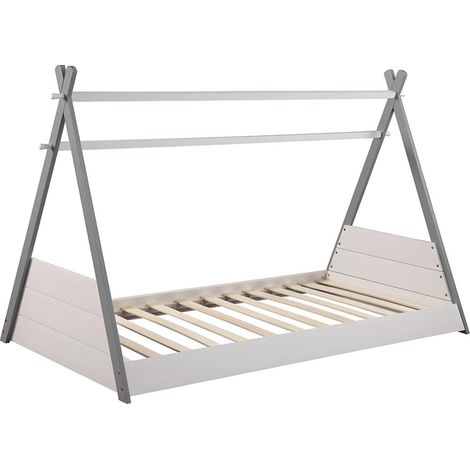 Letto singolo teepee 90 x 190 cm Pino Bianco e grigio - SIOUX (1/4)