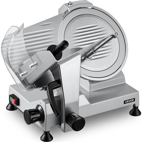 VEVOR Elektrische Aufschnittmaschine 300 mm Klinge, 320 W Allesschneider Fleischschneidemaschine mit Integriertem Schärfer und 0-15 mm Einstellbarer Schnittstärke, für Gefrorenes Fleisch Schinken (1/5)