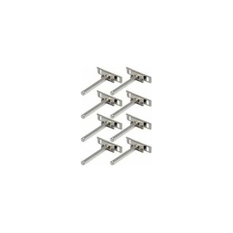 Supports métalliques pour étagères flottantes (lot de 8), fixation murale invisible, supports de rangement fixes. (1/5)