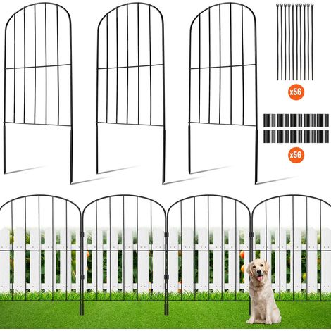 Clôture de Jardin en Métal, 61x33 cm, Clôture de Jardin Lot de 28, Barrière Robuste pour Animaux, Espacement de Pointes 5,08 cm Clôture Métallique Décorative pour Chien Cour Terrasse Extérieur (1/5)