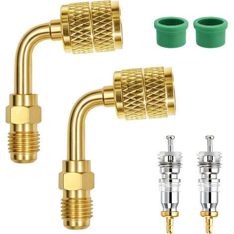 6 Pièces Adaptateur Laiton Réfrigérant R32 R454B, Incluant Noyau de Valve Clim (1/5)