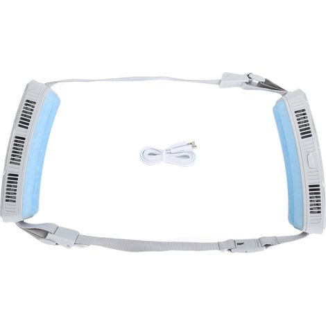 Multifunktionaler Gürtelventilator mit 3 einstellbaren Geschwindigkeitsstufen, Kühlakku, breitem Belüftungswinkel, ideal für Outdoor-Sportarten, silbergrau. (1/5)