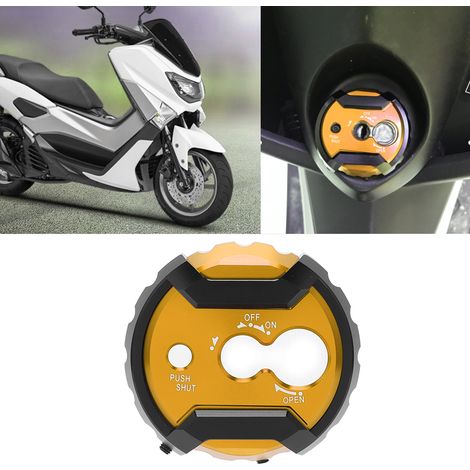 Cache-serrure/cache-clé électrique compatible avec YAMAHA NMAX 125 150 155 (2015-2019), jaune (1/5)