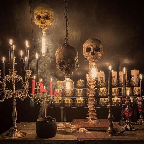 Lampe squelette 3D LED Halloween, décoration de maison hantée, cadeau d'anniversaire (1/4)