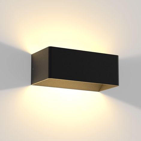 ZMH Applique murale LED Intérieur / Extérieur, Up Down Lampe 5W Noir IP65 étanche 3000K Blanc chaud 20x10cm avec Angle de faisceau réglable pour salon Entrée Jardin Salle de bains (1/5)