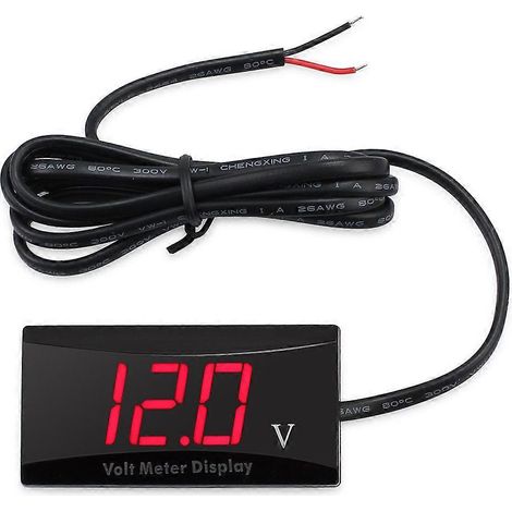 12V Batterie Voltmeter Display Digital Voltmeter LED Anzeige Universal für Auto Motorrad Spannungsmesser Rotes Licht (1/5)