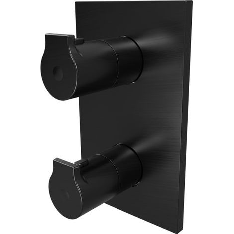 Facade Douche Omega 2 Sorties Chromé Noir Brossé - CRISTINA ONDYNA OG75275