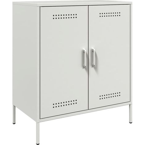 Credenza buffet cassettiera mobile contenitore organizer cucina soggiorno soggiorno 68 x 39 x 79 cm acciaio bianco 020030392