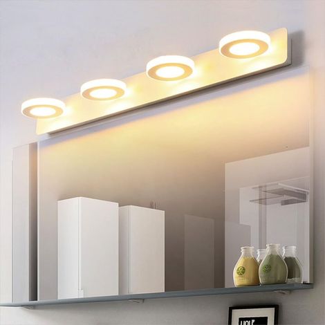 CCYKXALampe LED pour miroir de salle de bain, 10-25W Applique murale pour salle de bain, Applique murale pour vanité et maquillage, Blanc (4 têtes) (1/5)