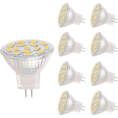 Lampes LED MR11, douille GU4.0, 3 W, correspondant à des lampes halogènes 20-30 W, 12 V AC/DC, 350LM, projecteur 120 °, éclairage sur rail, blanc chaud (3000K, 8 pièces) [Classe énergé (1/4)