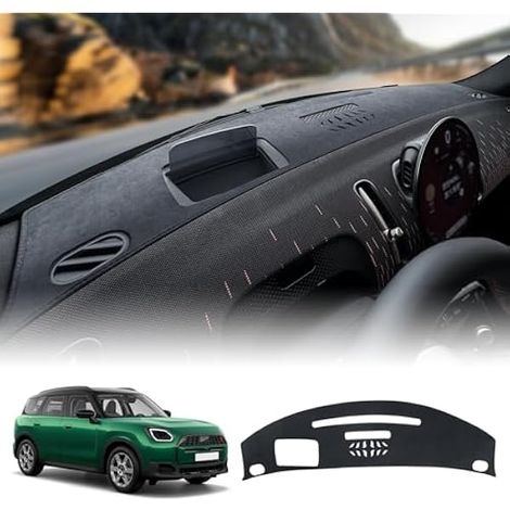 KUNKGIC Tapis de protection en flanelle pour tableau de bord de voiture 2024 2025 Mini U25 Countryman Protection solaire Tapis de protection pour intérieur de voiture (1/4)